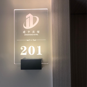 店直播机构科室牌透明电池充电款水晶带灯led发光门牌标识提示牌定制