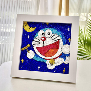 儿童钻石画手工diy哆啦a梦卡通砖石贴画手工玩具5d满钻男孩礼物