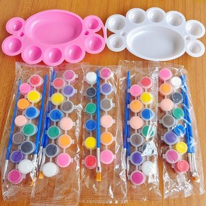 12色颜料套装水粉涂色儿童涂鸦画画diy手指画水彩幼儿园美术用品