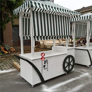 新品防腐吃售货h车手推移动美食售卖车花场棉商糖车小木集市摊位