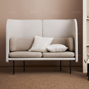 现代简约休息区高背沙发高靠背卡座创意设计师接待隐私隔断沙发