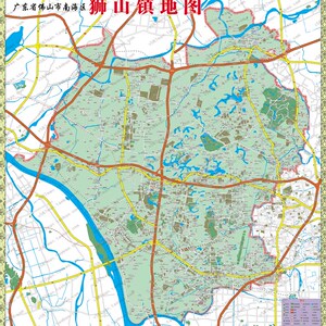 20年佛山市南海区狮山镇交通旅游行政乡镇村落s街道小区分布地图