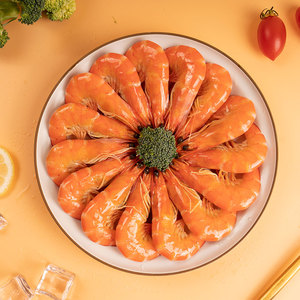 年货熟虾对虾速食盐水虾新鲜冻虾盒装净重400g