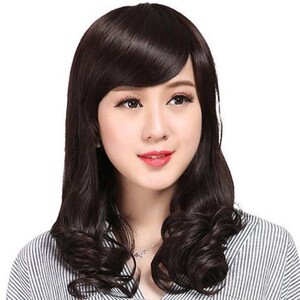 中长发斜刘海长卷发妈妈假发中老年透气逼真时尚气质无痕轻薄烫发