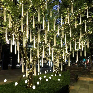 流星雨灯彩灯防水户外挂树上装饰庭院街道公园亮化led闪灯太阳能