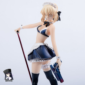 fgo黑呆女仆泳装sraber手办模型机箱摆件站姿拖把吾王厂萌燃