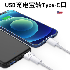 typc转usb头白色充电宝转换器电脑连接插typec耳机转化13苹果12ip