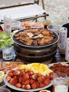 韩式碳烤炉韩国烧烤炉炭火烤肉炉家用烤盘商用圆形烤肉机煎肉炭锅