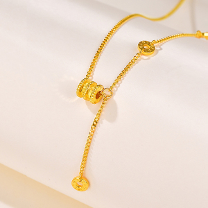 黄金转运珠项链999足金