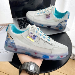 回力果冻透明底男鞋青少年原宿港风ins潮流百搭个性白色板鞋小白