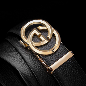 腰带男款自动扣双g扣皮带男士真皮头层牛皮商务高档奢侈品牌裤带