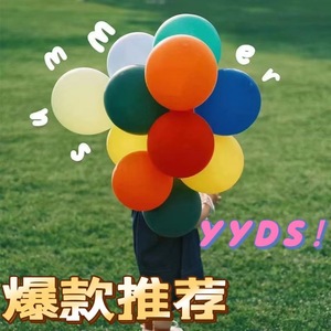 小红书户外野餐公园草坪加厚彩色乳胶气球束儿童宝宝生日拍照道具