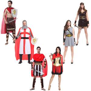 万圣节成人舞会派对服装 男女cosplay古罗马武士斯巴达角斗士衣服