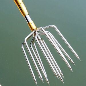 竿不锈钢伸缩加厚抄网杆镰刀杆香椿钩鱼叉杆钩香椿杆鱼网兜1人付款9