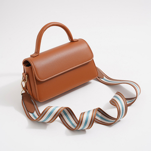 包包带子宽帆布棕色