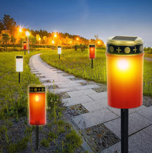 太阳能光控电子墓地灯LED自动蜡烛灯 户外防水地插佛灯坟地长明灯