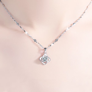 银项链女纯银周大福999正品