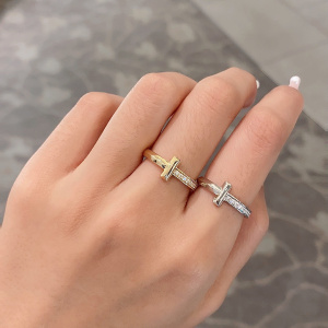 正儒t家t1戒指情侣开口对戒1837男女开口婚戒情人节送女友礼物