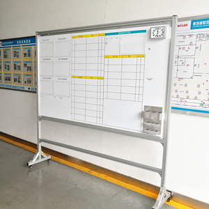 看板工业铝合金移动支架室内宣传栏单双面磁性白板公司生产计划展示板