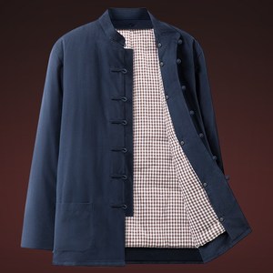 加厚老粗布中国风复古棉衣中老年人爷爷装唐装男棉服外套棉袄冬季