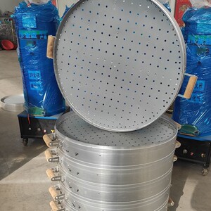 大锅蒸笼商用大型铝合金蒸笼70cm不沾馒头包子家用大吕蒸馍笼屉不