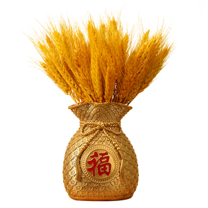 金色黄金大麦穗干花福袋招财摆件客厅店铺店面乔迁开业装饰品礼物