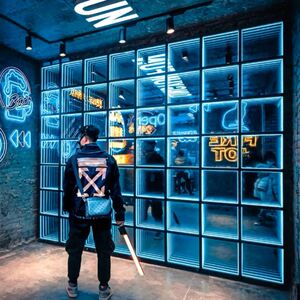 千层镜 隧道镜灯深渊镜子无限镜面延伸时光隧道圆形无框装饰镜