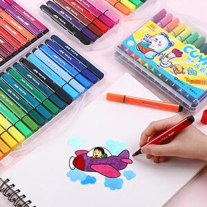 906人付款天猫真彩大三角套装水彩笔12色24色36色48色绘画笔儿童可洗