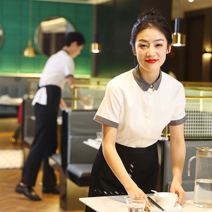 火锅店服务员工作服女酒店餐饮饭店快餐烤肉店餐厅定制服装短袖夏