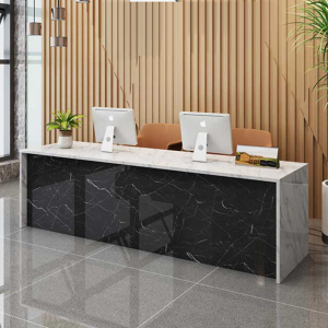 房产中介公司前台接待台旅行社办公桌现代简约吧台柜台收银台烤漆