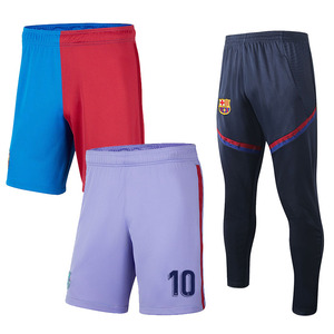 巴萨球裤21-22巴塞罗那欧冠主客场10号梅西足球训练长裤短裤印号