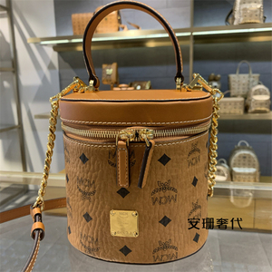 mcm女包visetos小号圆柱形手提包饭桶圆筒包单肩斜挎包瓮颂代购