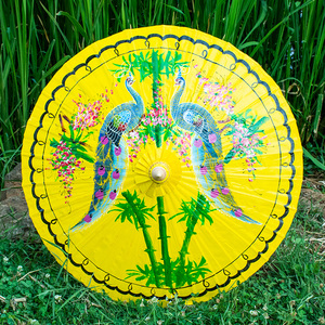 泰国油纸伞女装饰古风雨伞舞蹈伞道具装饰手绘工艺油布复古花伞