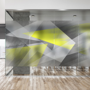 定制几何图案玻璃贴纸办公室浴室阳台门窗艺术静电磨砂贴膜防窥膜