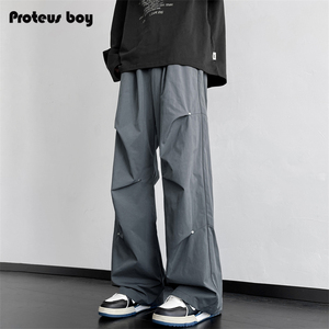 ProteusBoy裤子男款春秋夏季男士机能宽松直筒休闲运动伞兵冲锋裤