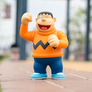 叮当猫大号盒装胖虎技安公仔模型人偶玩具生日礼物蓝胖子居家手办