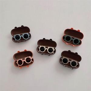 送眼镜盒2024韩国新款ins小熊儿童墨镜宝宝眼镜洋气太阳镜