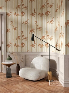 意大利风格创意竹林素雅墙布客厅卧室沙发背景墙纸壁画绿色竹叶画