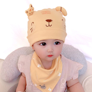婴儿帽子秋冬季男新生儿胎帽女宝宝可爱超萌三个月纯棉初生薄款春