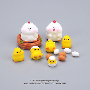 仿真小鸡下蛋可爱母鸡一家静态迷你动物摆件过家家玩具玩偶小模型