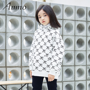 潮牌anmo安墨女童童装春季儿童卫衣洋气时髦上衣时装亲子