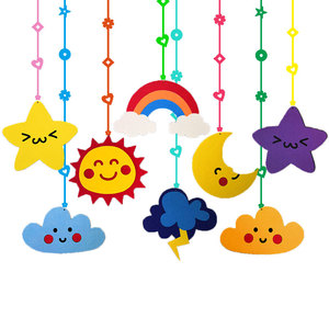 新儿园环创装饰走廊卡通吊饰童装店儿童房挂q饰云朵创意房顶挂件晶