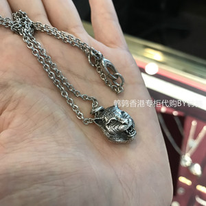香港专柜正品古琦gucci饰品项链anger forest虎头狼头925银情侣