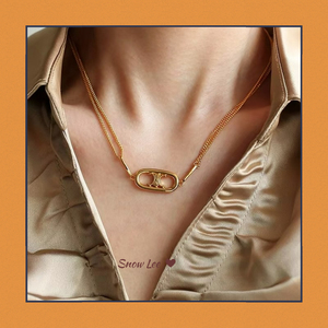 celine/风项链凯旋门猪鼻子毛衣链女秋冬气质2021年新款潮高级感