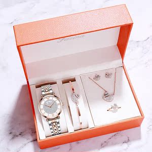 正品阿玛尼满天星手表女情人节礼盒套装摩天轮手表ar防水镶钻手表