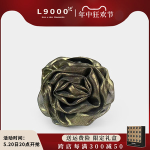 L9000/暗金梦花复古玫瑰抓夹2024新款欧根纱发夹中式干枯花朵头饰