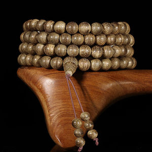 盘道印尼加里曼丹水沉香手串手链8mm老料佛珠108颗木念珠8mm*108