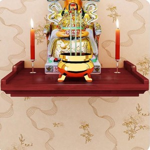 财神供奉台墙挂挂在墙上的供财神爷的架子财神爷摆放架家用关公架