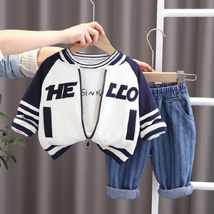 婴儿衣服春秋款洋气外套休闲运动服套装一岁小男孩宝宝婴幼儿春装