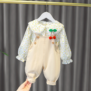 新生婴儿衣服春季洋气公主套装分体一岁五6七7九10个月女宝宝春装